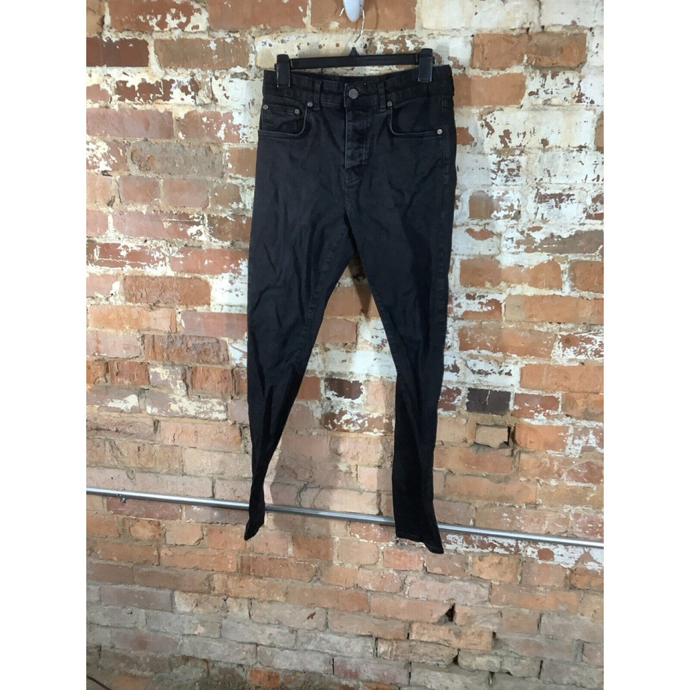BooHoo MAN Denim Jeans Button Fly‎ Black Mens Size 32 Regular To Fit Waist